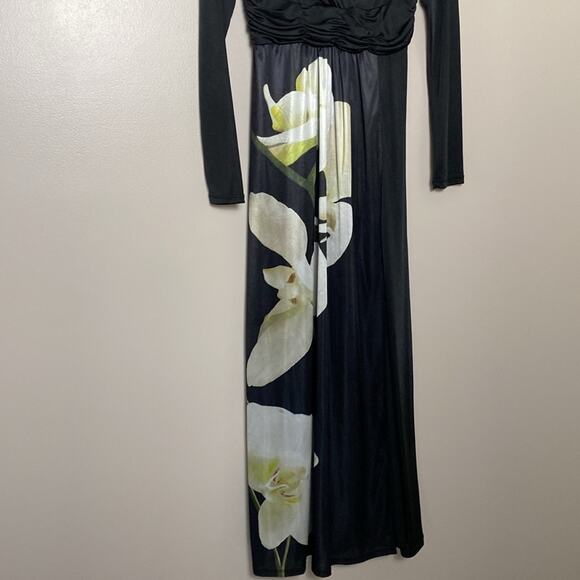 Altuzarra for Target Floral Print V-Neck Black Maxi Dress Split Front Size S - Picture 5 of 15